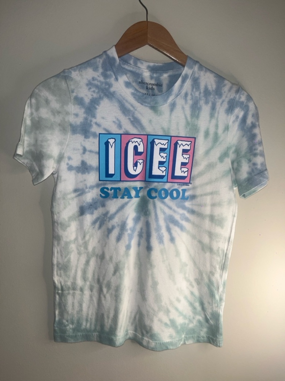 Abercrombie & Fitch Kids Tie-Dye "ICEE Stay Cool" Tee - Blue, Pink